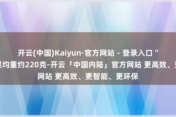 开云(中国)Kaiyun·官方网站 - 登录入口“咱们的冬桃单果均重约220克-开云「中国内陆」官方网站 更高效、更智能、更环保
