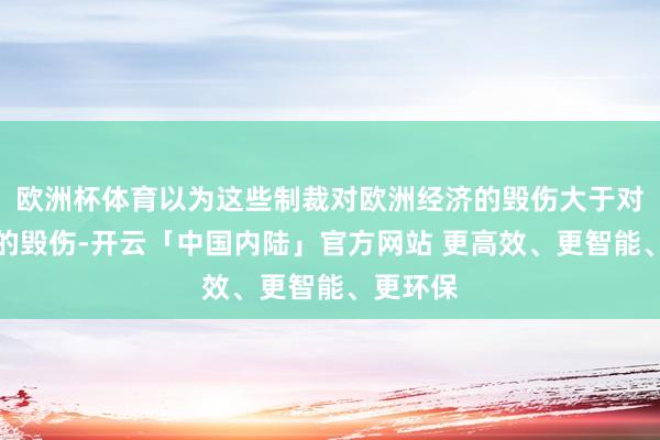 欧洲杯体育以为这些制裁对欧洲经济的毁伤大于对俄罗斯的毁伤-开云「中国内陆」官方网站 更高效、更智能、更环保