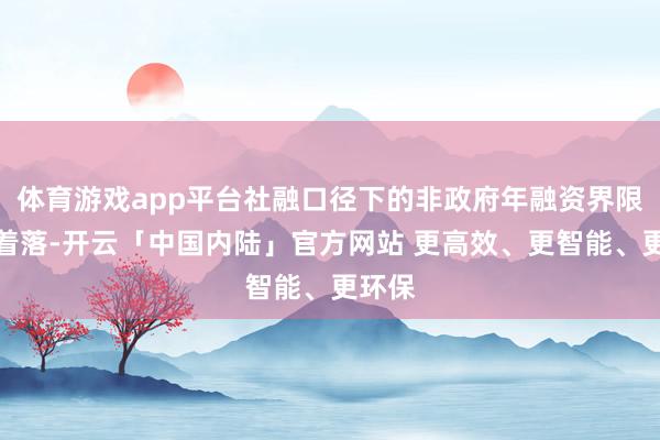 体育游戏app平台社融口径下的非政府年融资界限执续着落-开云「中国内陆」官方网站 更高效、更智能、更环保