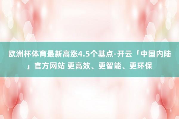 欧洲杯体育最新高涨4.5个基点-开云「中国内陆」官方网站 更高效、更智能、更环保