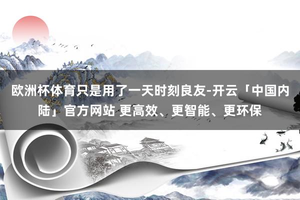 欧洲杯体育只是用了一天时刻良友-开云「中国内陆」官方网站 更高效、更智能、更环保