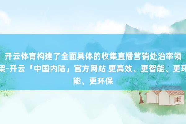 开云体育构建了全面具体的收集直播营销处治率领框架-开云「中国内陆」官方网站 更高效、更智能、更环保