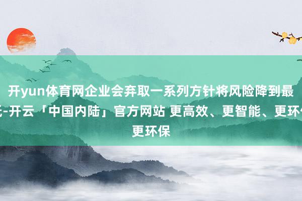 开yun体育网企业会弃取一系列方针将风险降到最低-开云「中国内陆」官方网站 更高效、更智能、更环保