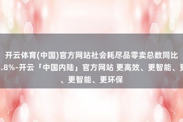 开云体育(中国)官方网站社会耗尽品零卖总数同比增长4.8%-开云「中国内陆」官方网站 更高效、更智能、更环保