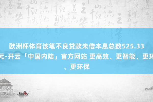 欧洲杯体育该笔不良贷款未偿本息总数525.33万元-开云「中国内陆」官方网站 更高效、更智能、更环保