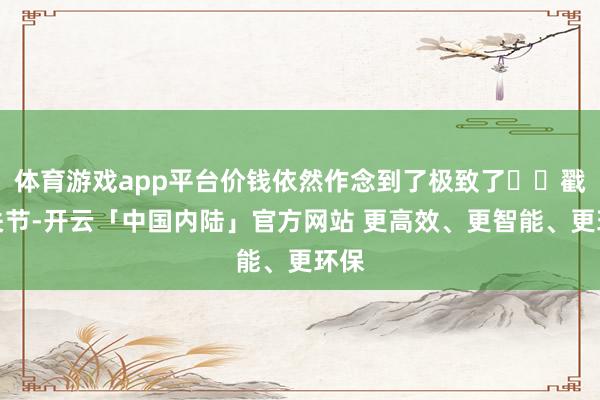 体育游戏app平台价钱依然作念到了极致了❗️戳小关节-开云「中国内陆」官方网站 更高效、更智能、更环保