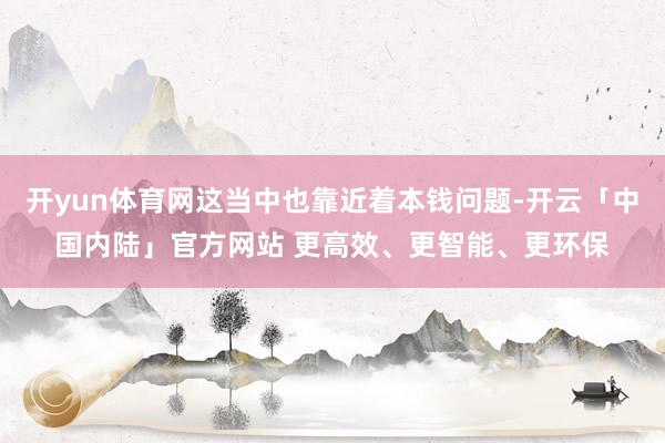 开yun体育网这当中也靠近着本钱问题-开云「中国内陆」官方网站 更高效、更智能、更环保