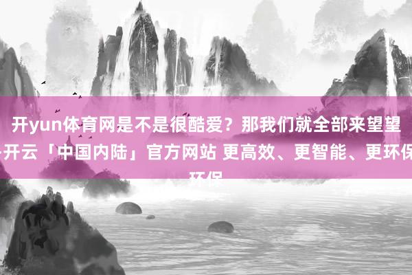 开yun体育网是不是很酷爱？那我们就全部来望望-开云「中国内陆」官方网站 更高效、更智能、更环保