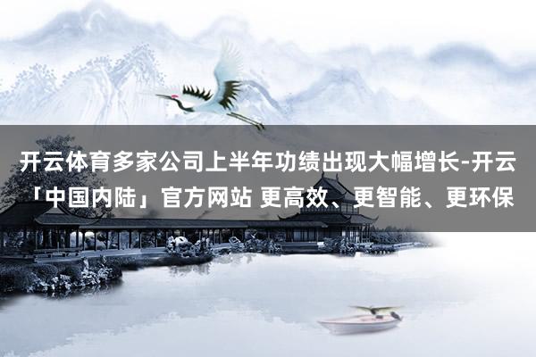 开云体育多家公司上半年功绩出现大幅增长-开云「中国内陆」官方网站 更高效、更智能、更环保
