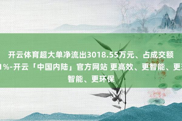 开云体育超大单净流出3018.55万元、占成交额3.51%-开云「中国内陆」官方网站 更高效、更智能、更环保