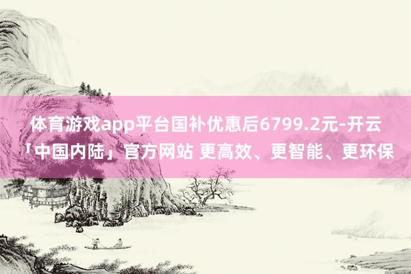 体育游戏app平台国补优惠后6799.2元-开云「中国内陆」官方网站 更高效、更智能、更环保