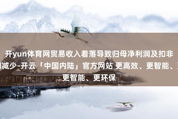 开yun体育网贸易收入着落导致归母净利润及扣非净利润减少-开云「中国内陆」官方网站 更高效、更智能、更环保