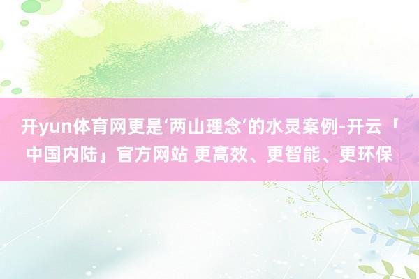 开yun体育网更是‘两山理念’的水灵案例-开云「中国内陆」官方网站 更高效、更智能、更环保