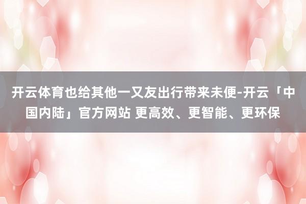开云体育也给其他一又友出行带来未便-开云「中国内陆」官方网站 更高效、更智能、更环保