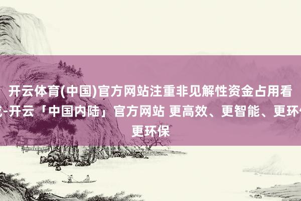 开云体育(中国)官方网站注重非见解性资金占用看成-开云「中国内陆」官方网站 更高效、更智能、更环保