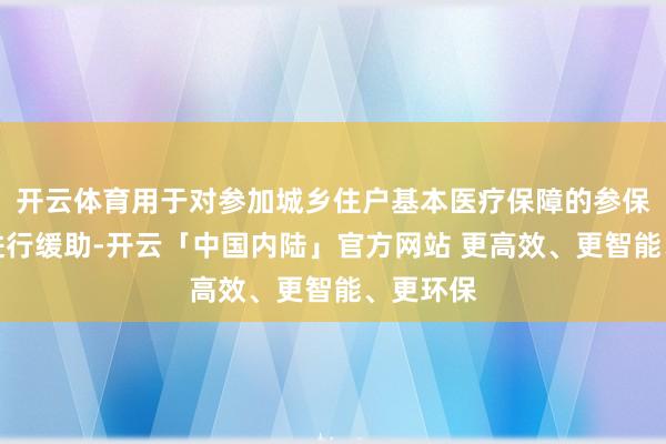 开云体育用于对参加城乡住户基本医疗保障的参保东谈主进行缓助-开云「中国内陆」官方网站 更高效、更智能、更环保
