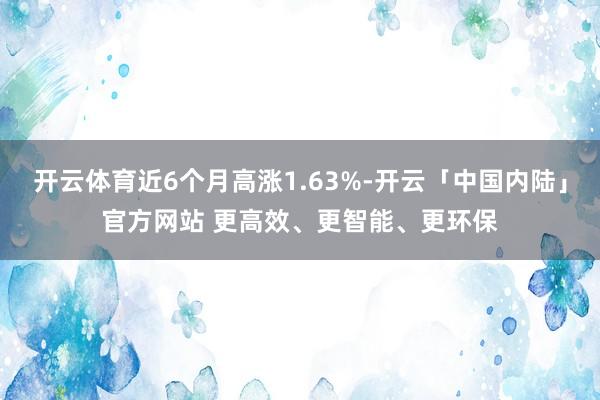 开云体育近6个月高涨1.63%-开云「中国内陆」官方网站 更高效、更智能、更环保