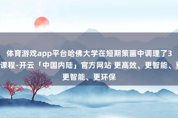 体育游戏app平台哈佛大学在短期策画中调理了30多门课程-开云「中国内陆」官方网站 更高效、更智能、更环保