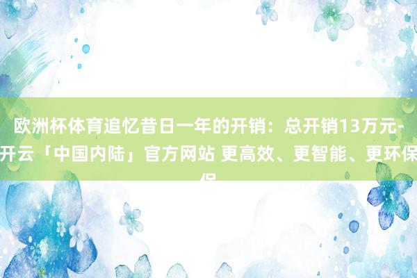 欧洲杯体育追忆昔日一年的开销:总开销13万元-开云「中国内陆」官方网站 更高效、更智能、更环保