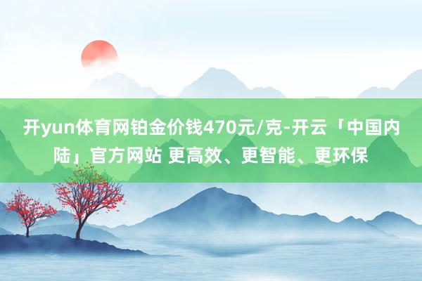 开yun体育网铂金价钱470元/克-开云「中国内陆」官方网站 更高效、更智能、更环保