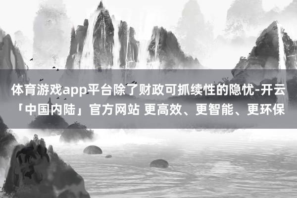 体育游戏app平台除了财政可抓续性的隐忧-开云「中国内陆」官方网站 更高效、更智能、更环保