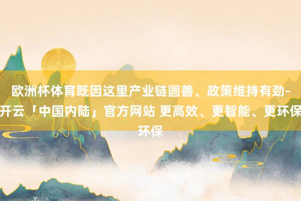 欧洲杯体育既因这里产业链圆善、政策维持有劲-开云「中国内陆」官方网站 更高效、更智能、更环保